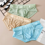 3 Pack Men's Skin-Friendly Solid Color Supportive Pouch Stretch Fit Cooling Briefs