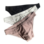 3 Pack Men's Solid Color Minimalist Style Breathable Cotton Briefs