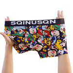4 Pack Men's Breathable Printed Comfy Waistband Stretch Trunks