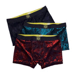 3 Pack Men's Trendy Prints Movement-Friendly Cooling Touch Trunks