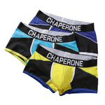 3 Pack Men's Color Block Cotton-Mesh Breathable & Trendy Trunks