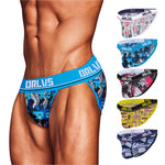 2 Pack Men's Breathable Ice Silk High-Cut Printed Bikini