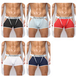 2 Pack Men's Low-Rise Side Vent & Cut-Out Design Breathable Mesh Trunks