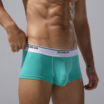 2 Pack Men's Cotton-Spandex Blend Solid Color Elastic Breathable Trunks