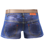 2 Pack Men's Denim Printed Cotton Boxer Briefs