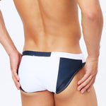 Men's Spliced Color Swim Briefs with Sponge Mats