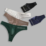 4-pack Men's Sexy Solid Color Letter Seamless Thong