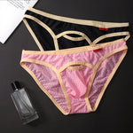 4 Pack Men's Airy Mesh Design Low-Rise Contoured Pouch Briefs