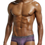 2 Pack Men's Ice-Silk Stretch Sports Briefs with 3D Pouch