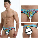 3 Pack Men's Trendy Prints Comfort U-Pouch Design Mesh Breathable Thongs