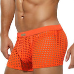 2 Pack Men's Hollow Mesh Sexy Trendy Moisture-Wicking Trunks