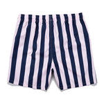 Men's Spliced Striped Drawstring Waist Board Shorts
