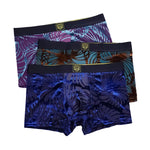 3 Pack Men's Antibacterial Mid-Rise Mesh Breathable Comfy Trunks