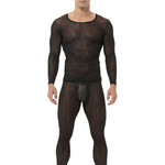 Men's Ultra-Thin Ice Silk Sheer Sensual Seamless Activewear Tops & Tights