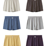3 Pack Men's Breathable Relaxed Fit & Loose-Fit Plaid Home Shorts