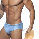 Men's Seamless Comfort Solid Color Shiny Swim Briefs