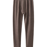 Men's Solid Color Double-Layer Bamboo Fiber Thermal Bottoms