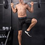 Men's Workout Ready Stretch Fit Tagless & Seamless Sporty Cut Activewear Tops & Tights