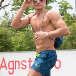Men’s Neon Drawstring Swim Board Shorts