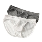4 Pack Men’s Ice Silk Striped Briefs with Contoured Fit, Breathable Stretch Underwear