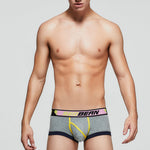 2 Pack Men's Cotton Sport Trunks with U-Pouch & Color-Block Design