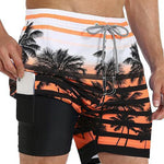 Men's Quick-Dry Digital Print Double-Layer Board Shorts