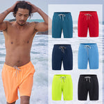 Men's Solid Quick-Dry Built-in Breathable Mesh Liner Travel-Friendly Sporty Board Shorts
