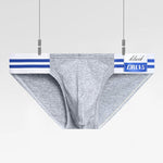 2-pack Men's High-cut Cotton Navy Striped Stretch Briefs