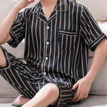 Men's Striped Satin Cool Pajamas Set