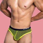 3 Pack Men's Low-Waist Sexy Big Mesh Breathable Transparent Sports Briefs