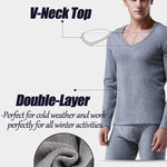 V-Neck Thermal Underwear With Fleece Lined