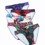 Men’s Sexy Low-rise Print Briefs With Drawstring