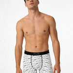 4 Pack Men's Ice Silk Trendy Prints Comfortable Smooth Touch Boxer Briefs