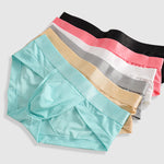 3 Pack Men's Cooling Silktech Briefs - U-Pouch Design & Checkered Antibacterial Lining