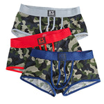 2 Pack Men's Sexy Mesh Camouflage Quick-Dry Large Pouch Low-Rise Trunks