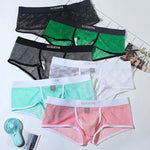 2 Pack Men's Comfy Waistband Separate Pouch & Breathable Mesh Trunks