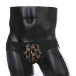 2 Pack Men's Sheer Mesh U-Pouch Ultra-Thin Low-Rise & Sexy Breathable Comfort Bikini
