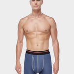 2 Pack Men's Long High Waist Cotton Sports Anti-friction Leg Boxer Briefs