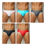 2 Pack Men's Solid Color Breathable U-Pouch Low-Rise Comfy Jockstrap