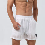 Men's Mesh-Lined Double-Layer Sports Fitness Breathable Sweat-Wicking Quick-Dry Shorts