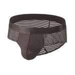 4 Pack Men's Breathable Mesh Solid Sheer & Sexy Wide Waistband Briefs