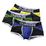 3 Pack Men's Color Block Cotton-Mesh Breathable & Trendy Trunks