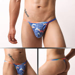 4 Pack Men's Striped Breathable Mesh Ultra Elastic & Soft Thongs