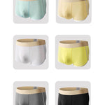 4 Pack Men's Ultra-Thin Breathable Solid Color Separated Pouch Smooth Trunks