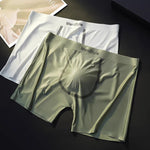 3 Pack Men's Ice Silk Full-Coverage Antibacterial Mid-Rise Boxer Briefs