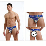 3 Pack Men's Trendy Prints Comfort U-Pouch Design Mesh Breathable Thongs