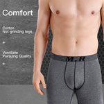 4 Pack Men's Comfortable Cotton Anti-Chafing High Elasticity Sports Boxer Briefs