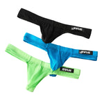 2 Pack Men's Sexy U-Pouch Sheer Icy Silk Seamless Comfort Firm Support Thongs