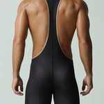 Men's Soft-Touch Solid Color Movement-Friendly Zero-Irritation Wrestling Singlet Bodysuit