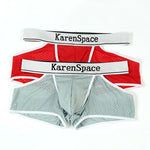 2 Pack Men's Low-Rise Side Vent & Cut-Out Design Breathable Mesh Trunks